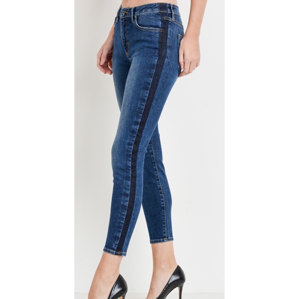 Sale🔹Just Black Two-Toned Stripe Skinny Jeans